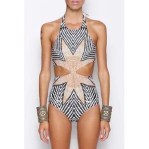 Stylish Halter Tie-Waist Monokini- Size: Large